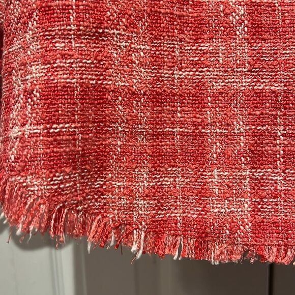 Zara‎ Pink/White Tweed Woven Shirt Shacket Size S - Picture 9 of 12